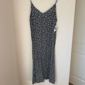 Old Navy Black & White Floral Slip Dress Size XL BNWT